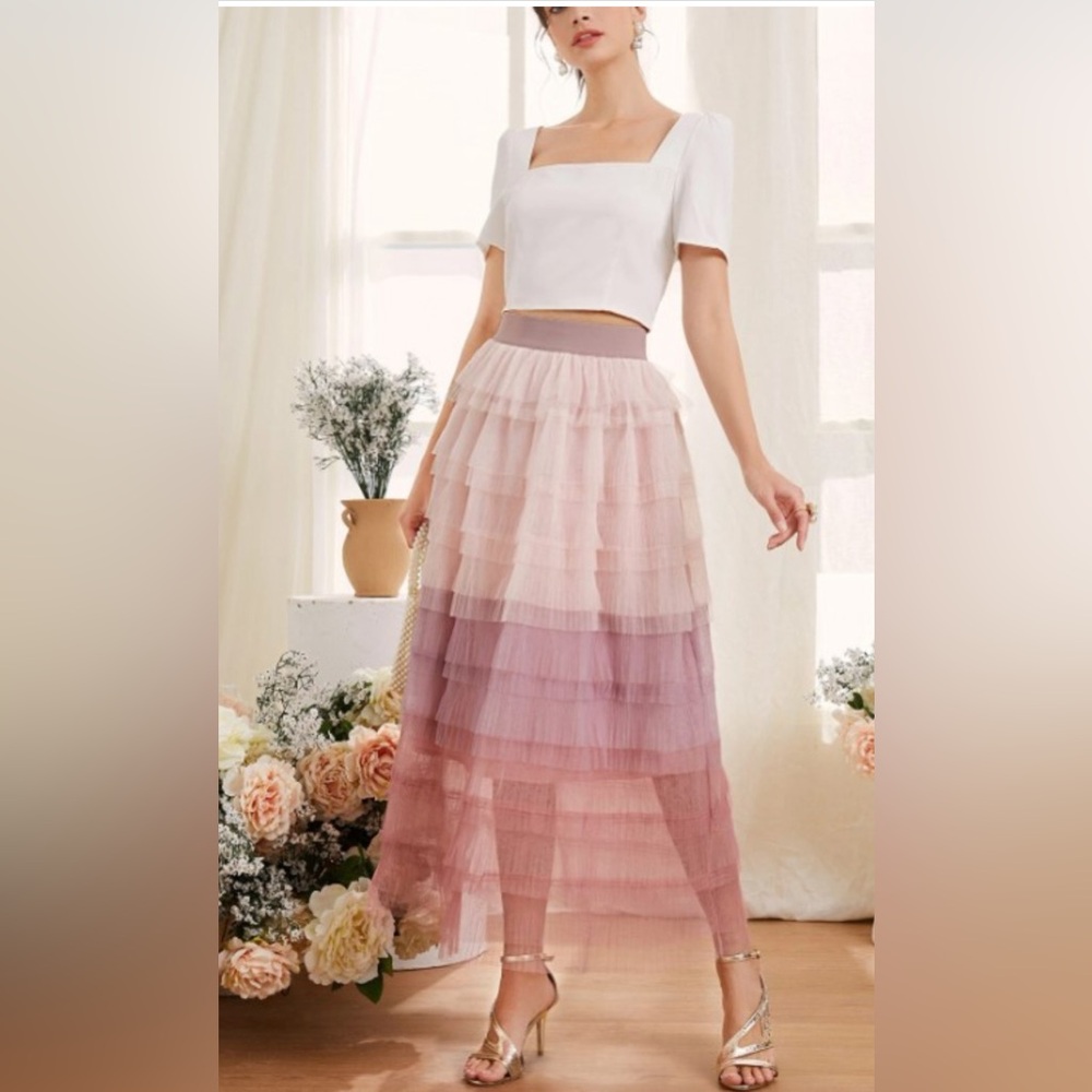 Ombré purple tulle skirt - Picture 4 of 11